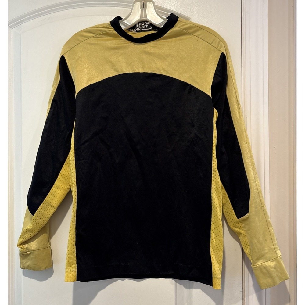 VTG 70s Full House Motocross Jersey Yellow Black Size S Small‎